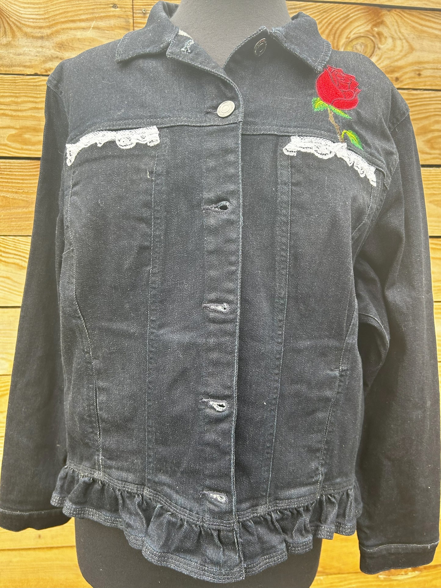Denim Jacket with Frill - Ladies