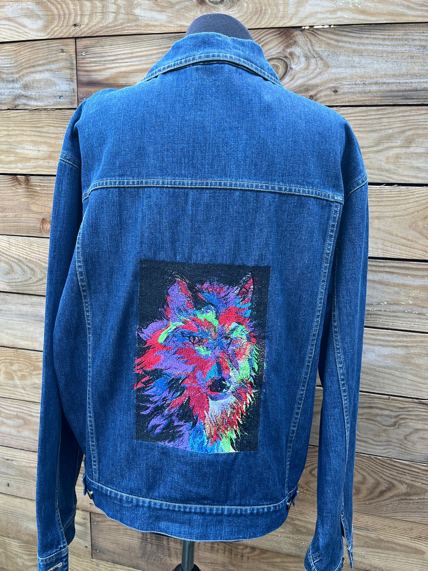 Wolf Painting Men's Denim Jacket