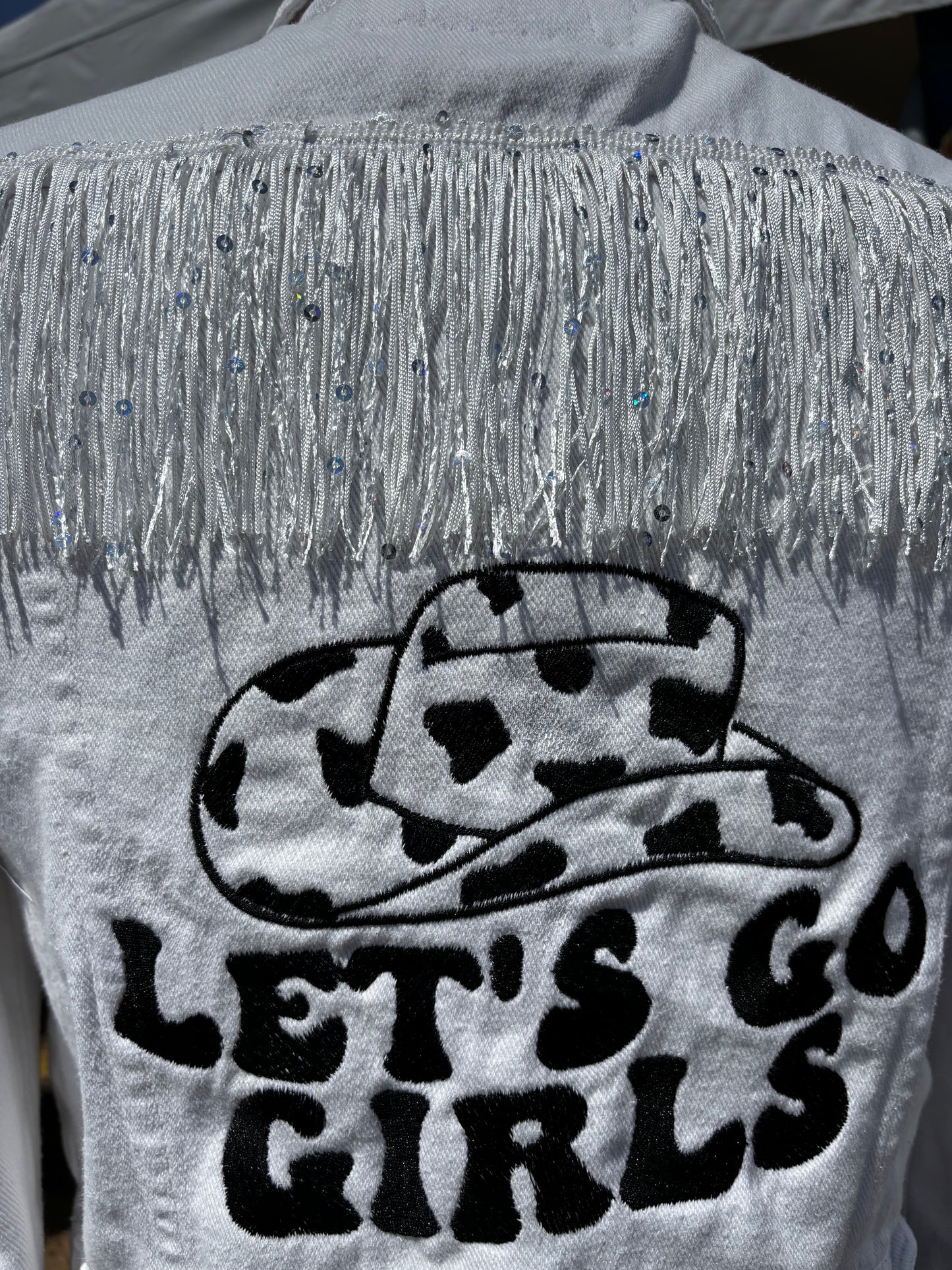 Let’s go girls fringe jacket