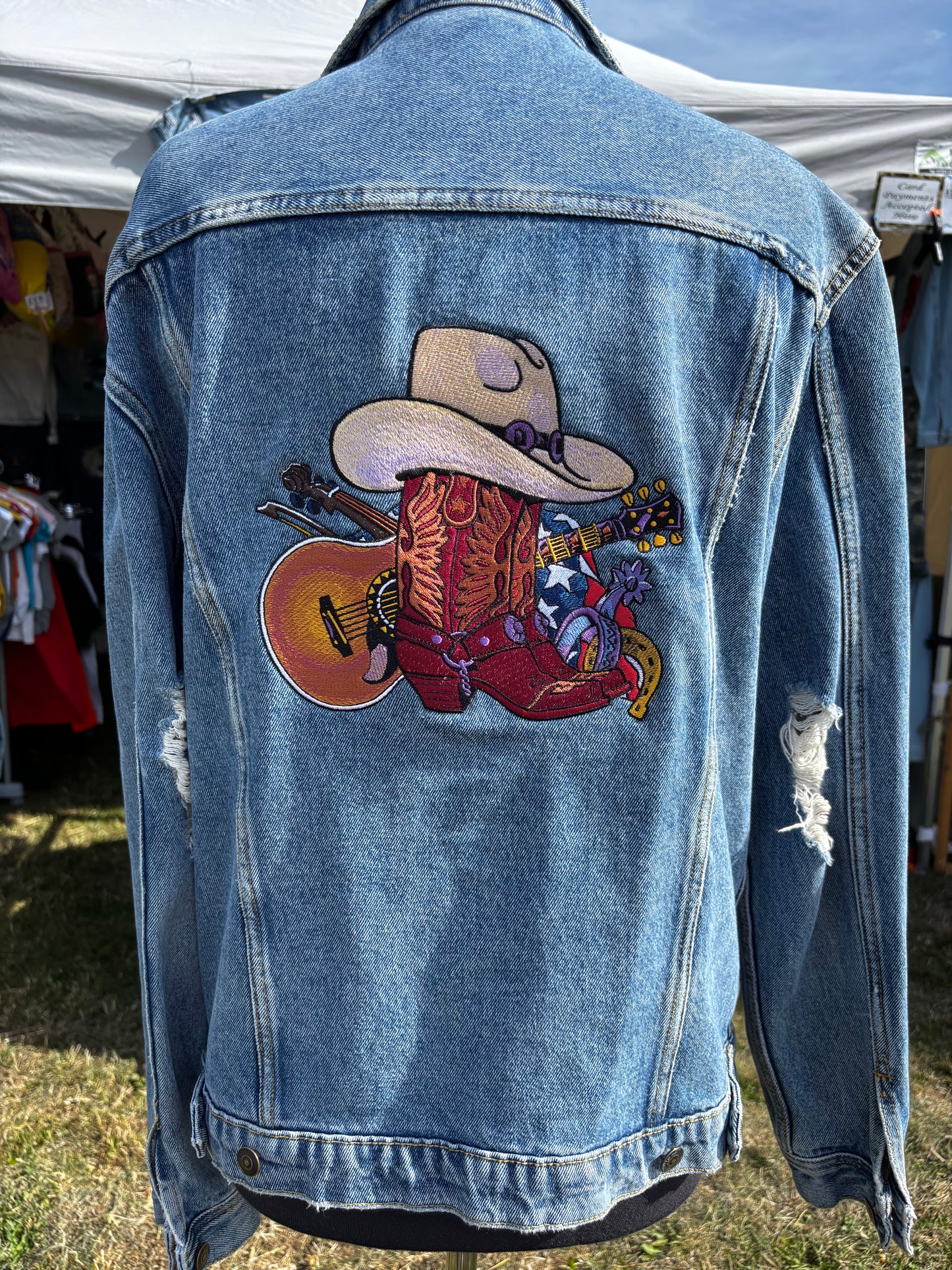 Mens Hat, Boots and Guitar