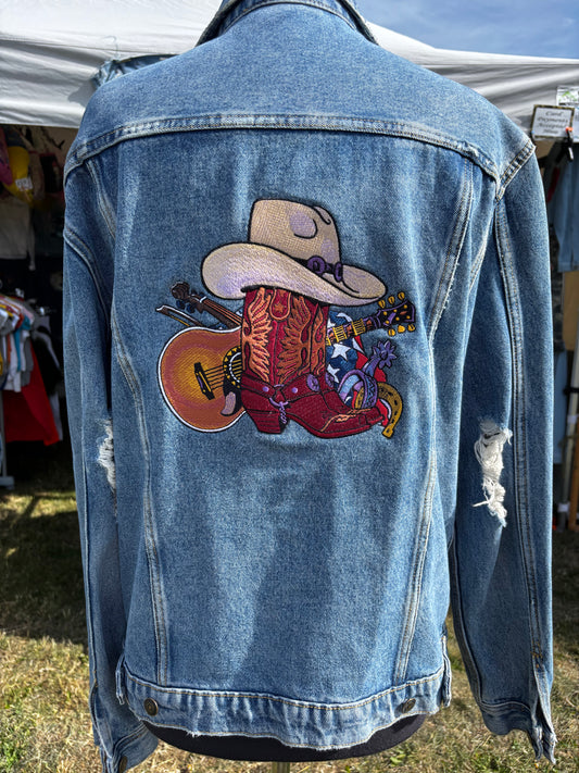 Mens Hat, Boots and Guitar