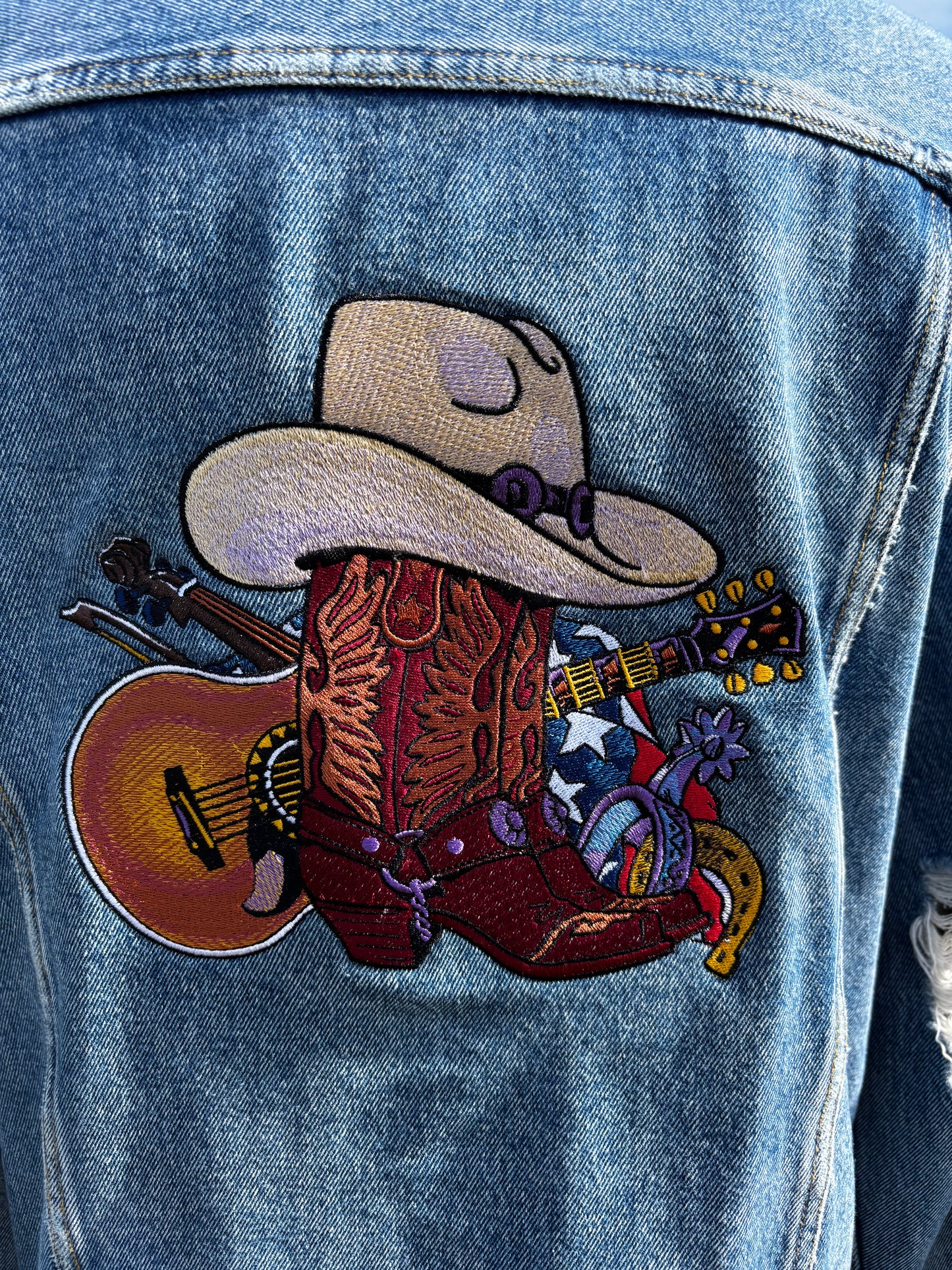 Mens Hat, Boots and Guitar
