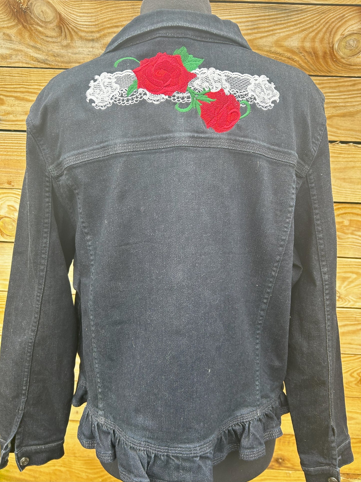 Denim Jacket with Frill - Ladies