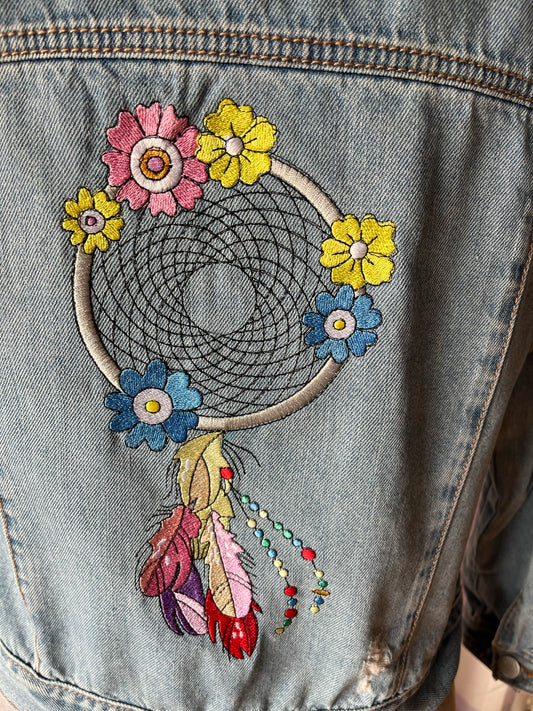 Girl's Denim Jacket with Dream Catcher