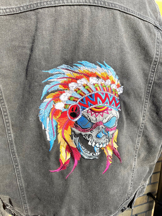 Skull Indian Chief Men's Denim