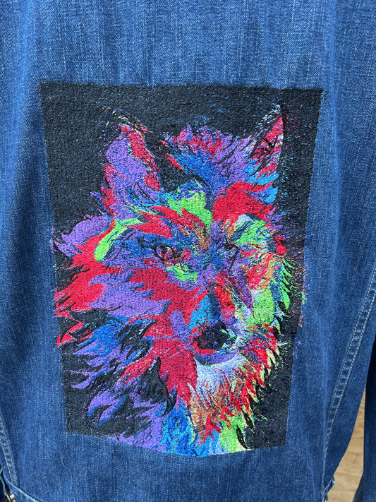 Wolf Painting Men's Denim Jacket